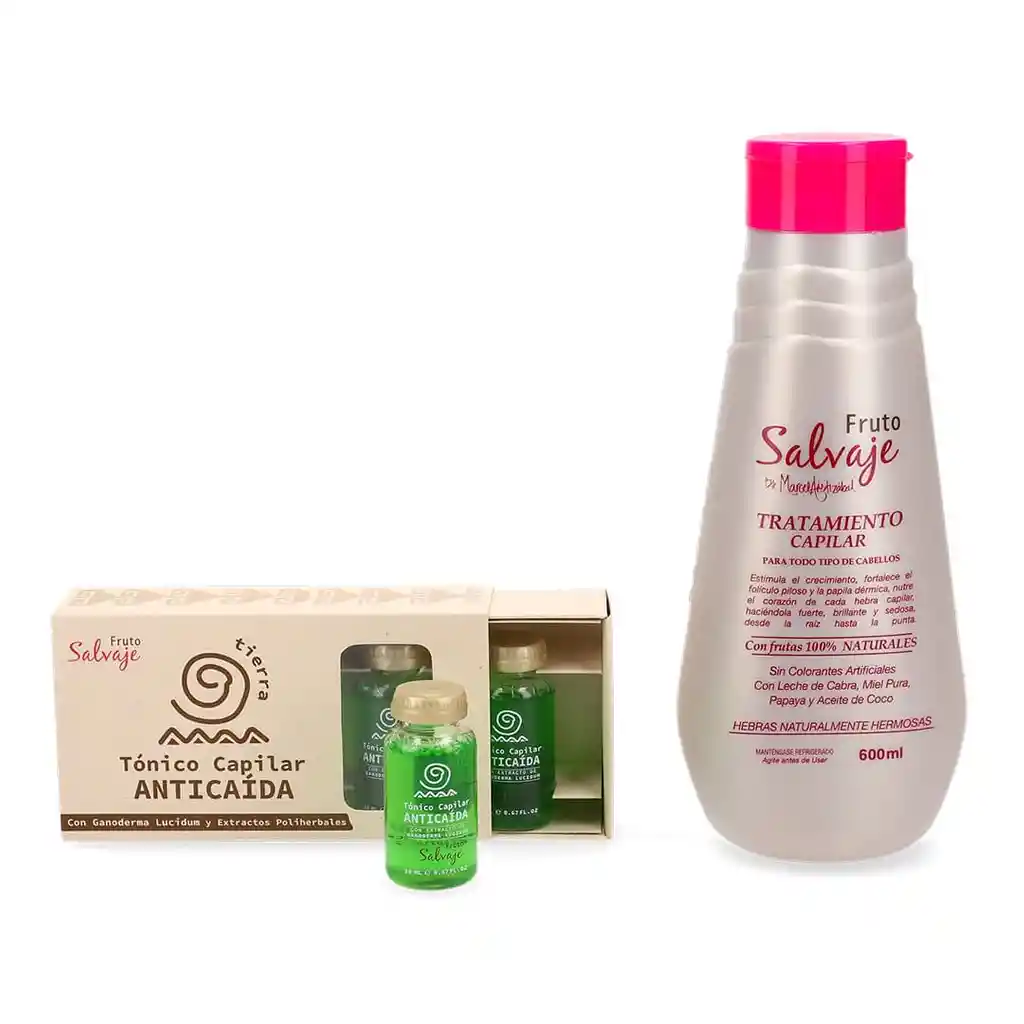 Fruto Salvaje Kit Tratamiento Capilar Con Aceite De Coco + Tónico Capilar Anticaída