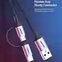 Cable Usb 2.0 A Micro Usb + Usb-c Macho 3a 1mt Ugreen 30875
