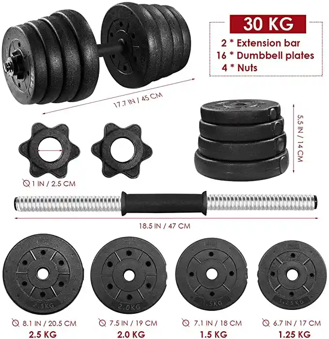 Kit De Pesas 30 Kilos Pvc