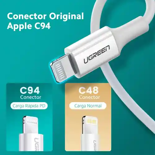 Lightning Cable Usb-C Am/M De Goma De 2 M (Blanco)