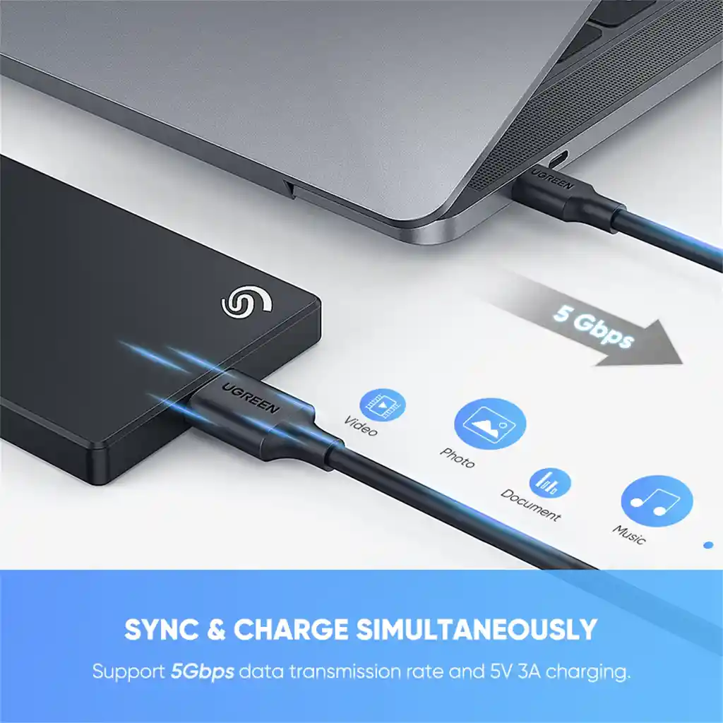 Cable De Usb C A Micro-b 3.0 1mt Ugreen 20103