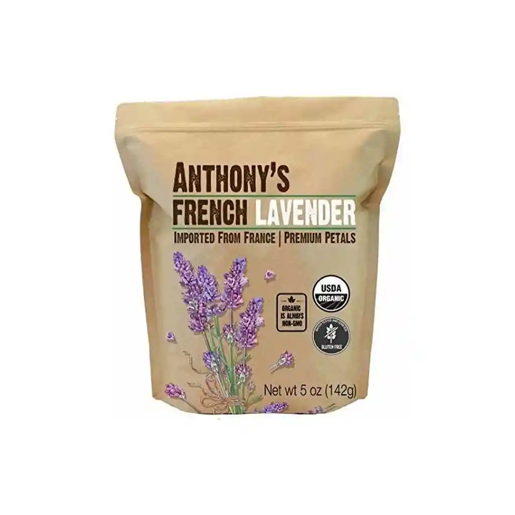 Anthony's French Lavender Pétalos Secos De Lavanda Francesa Orgánica, Usda Organic, Gluten Free, Non-gmo 5 Oz (142g)