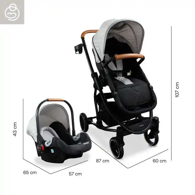 Coche Travel System Prima Gray