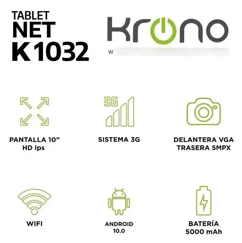 Tablet Krono Net Original 32gb 2 Gb 10 Doble Sim 2 Cámaras
