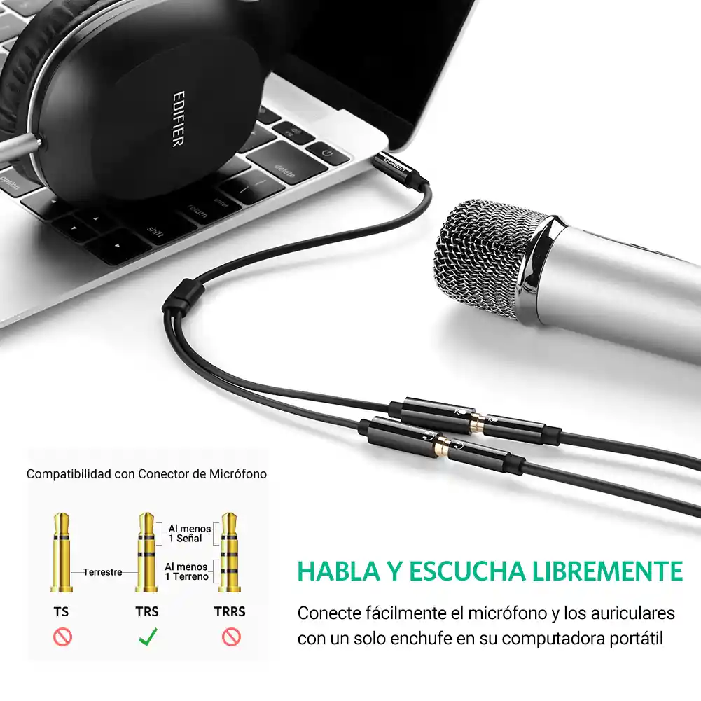 Divisor De Auriculares De Macho A Doble Hembra Ugreen 30620