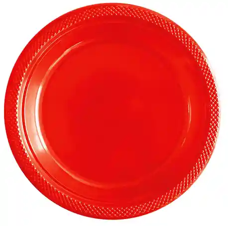 Plato Sempertex Desechable Deluxe Plastico Rojo Grande 9" 23 Cm X 10