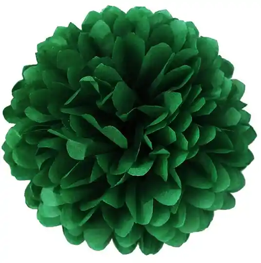 Pompon De Papel Seda 30 Cm Verde Navidad