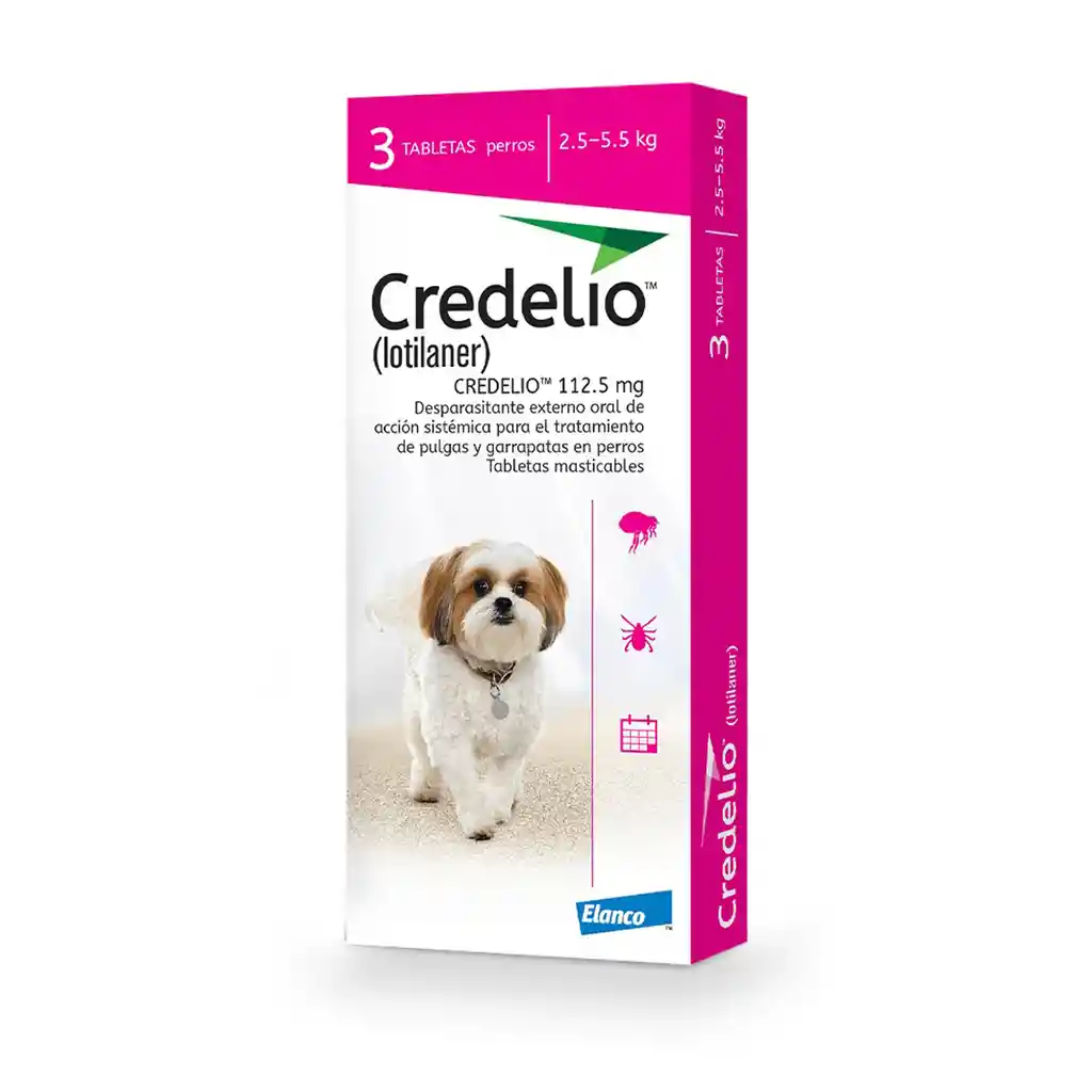 Credelio X 3 Tab Perros Antiparasitario Externo 2.5 A 5.5kg