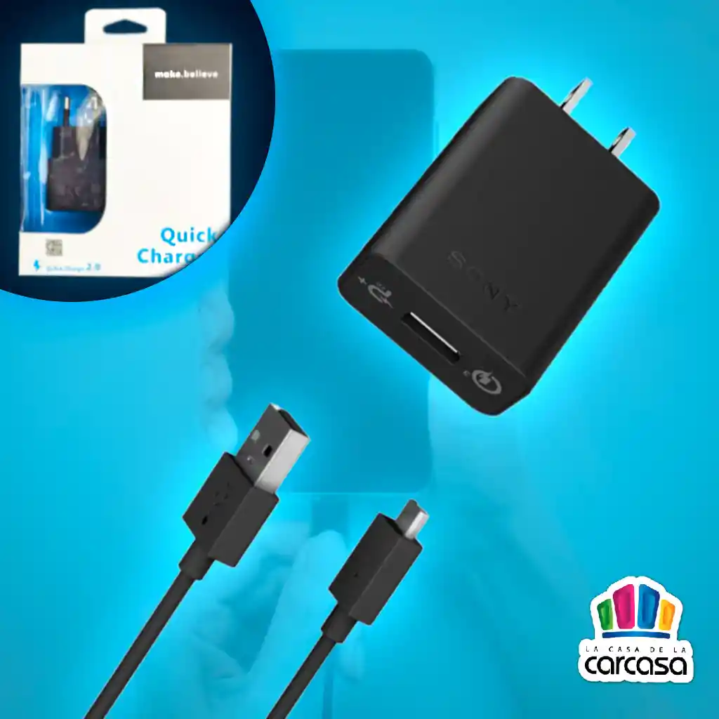 Sony Cargador (Cubo+Cable) Original/ Tipo V8