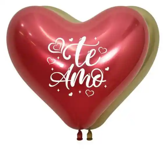C-14 Globos Bombas Latex Reflex Te Amo Brillante Forma De Corazón X12 Sempertex