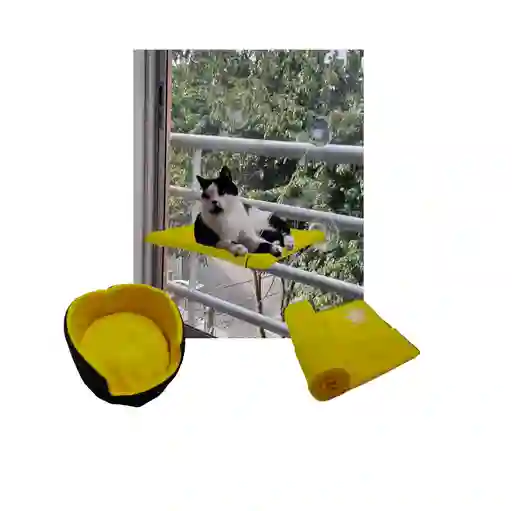 Cama Hamaca + Cama Gato Pequeña + Cobija Mediana