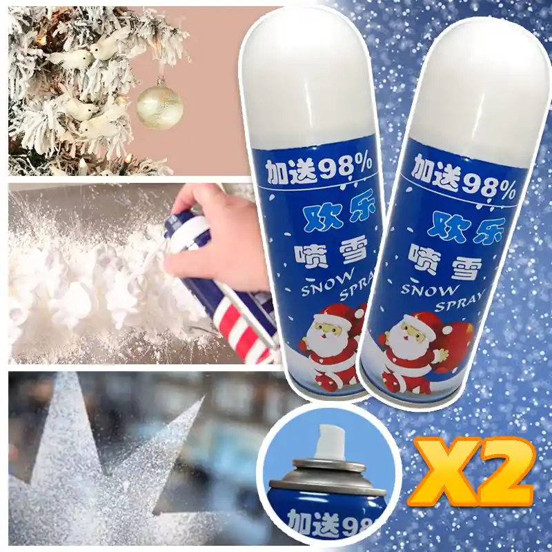 Nieve Artificial Spray X2 Decora Vidrio Navidad Vitrinas