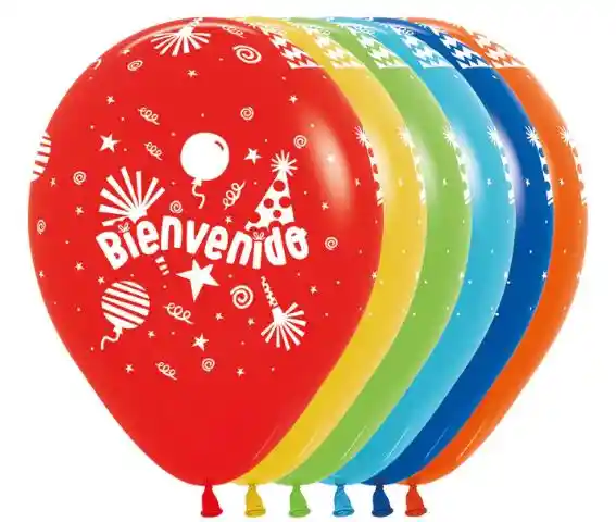 Globos Bombas R-12 Fiesta Latex Inf Bienvenido Surt X 12unds Sempertex