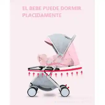 Coche Paseador Para Bebe Tipo Maleta + Toldillo Rojo 609-2