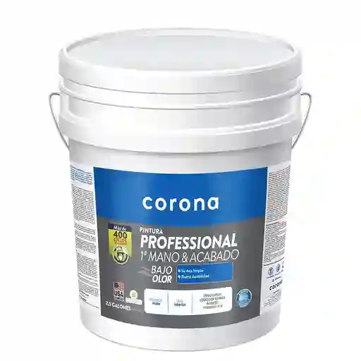 Pintura Vinilo Blanca Tipo 1 Corona Balde (9.46 L)