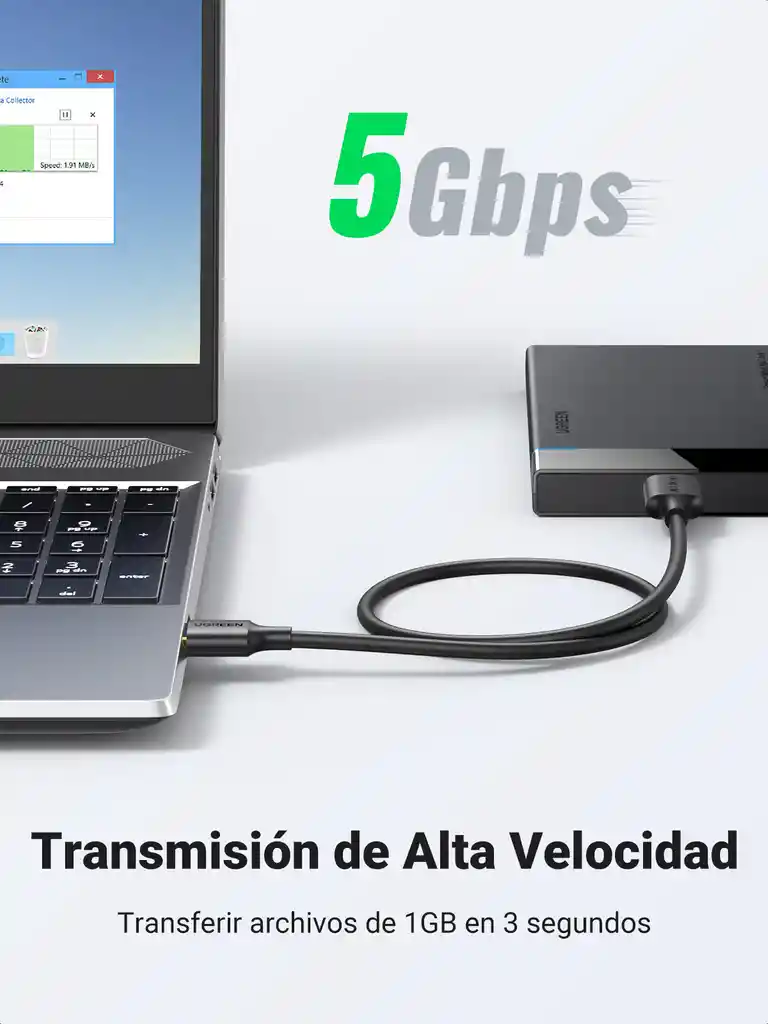 Cable Micro Usb 3.0 A Usb-a De Disco Duro 1mt Ugreen 10841