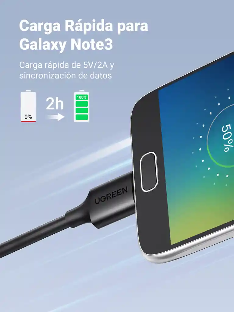 Cable Micro Usb 3.0 A Usb-a De Disco Duro 1mt Ugreen 10841