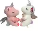 Peluche Unicornio Blanco Y Rosado