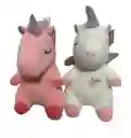 Peluche Unicornio Blanco Y Rosado