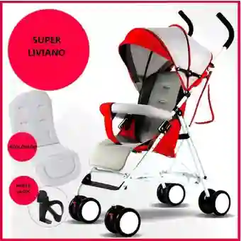 Coche Para Bebe Paseador Tipo Sombrilla Liviano Rojo 701-2