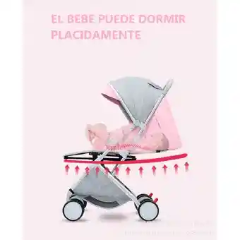 Coche Para Bebe Paseador Tipo Maleta + Toldillo Rojo 609-1
