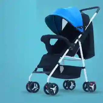 Coche Para Bebe 3 Niveles Fino + Capota Azul 701-6