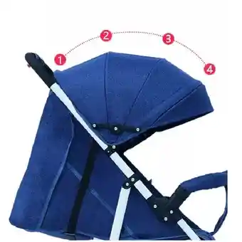 Coche Para Bebe 3 Niveles Fino + Capota Azul 701-6