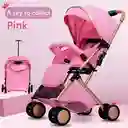 Coche Para Bebe Paseador Tipo Maleta + Toldillo Rosa 609-1