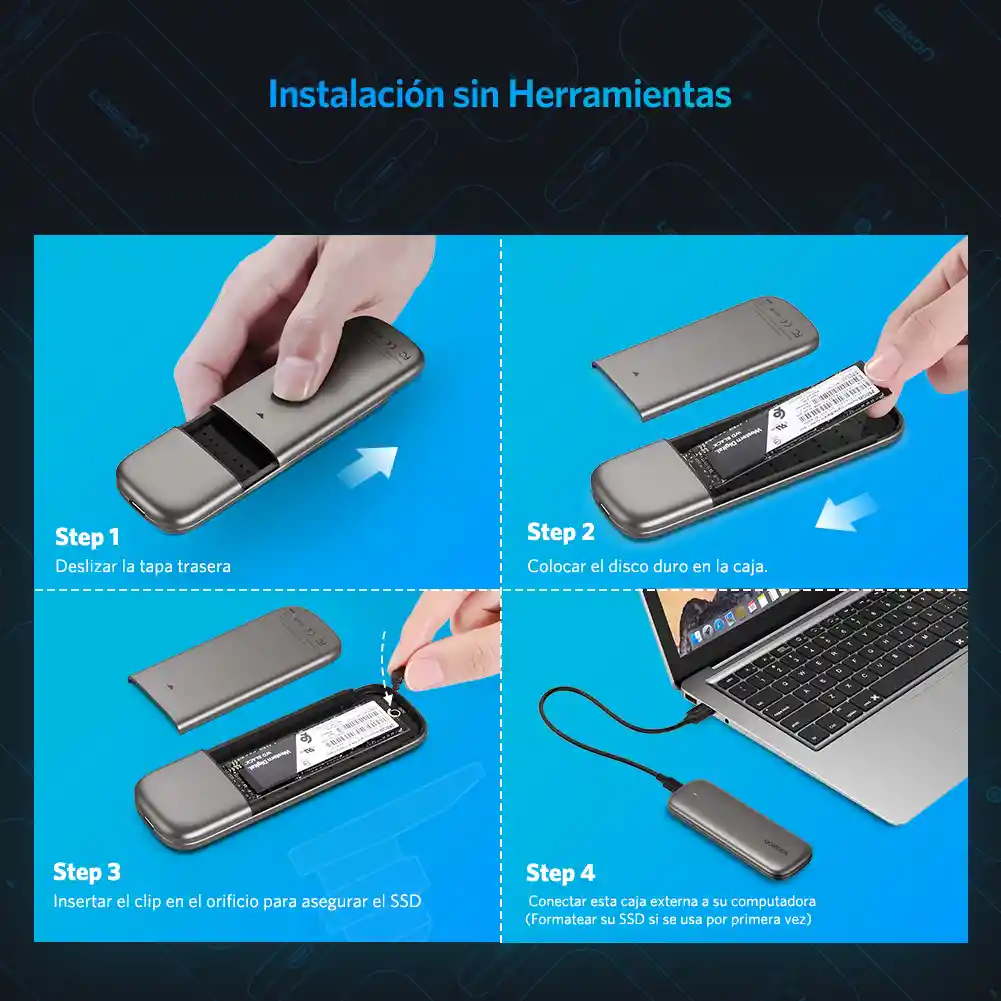 Caja Externa M.2 Ngff Ssd (6gbps) Ugreen 60355