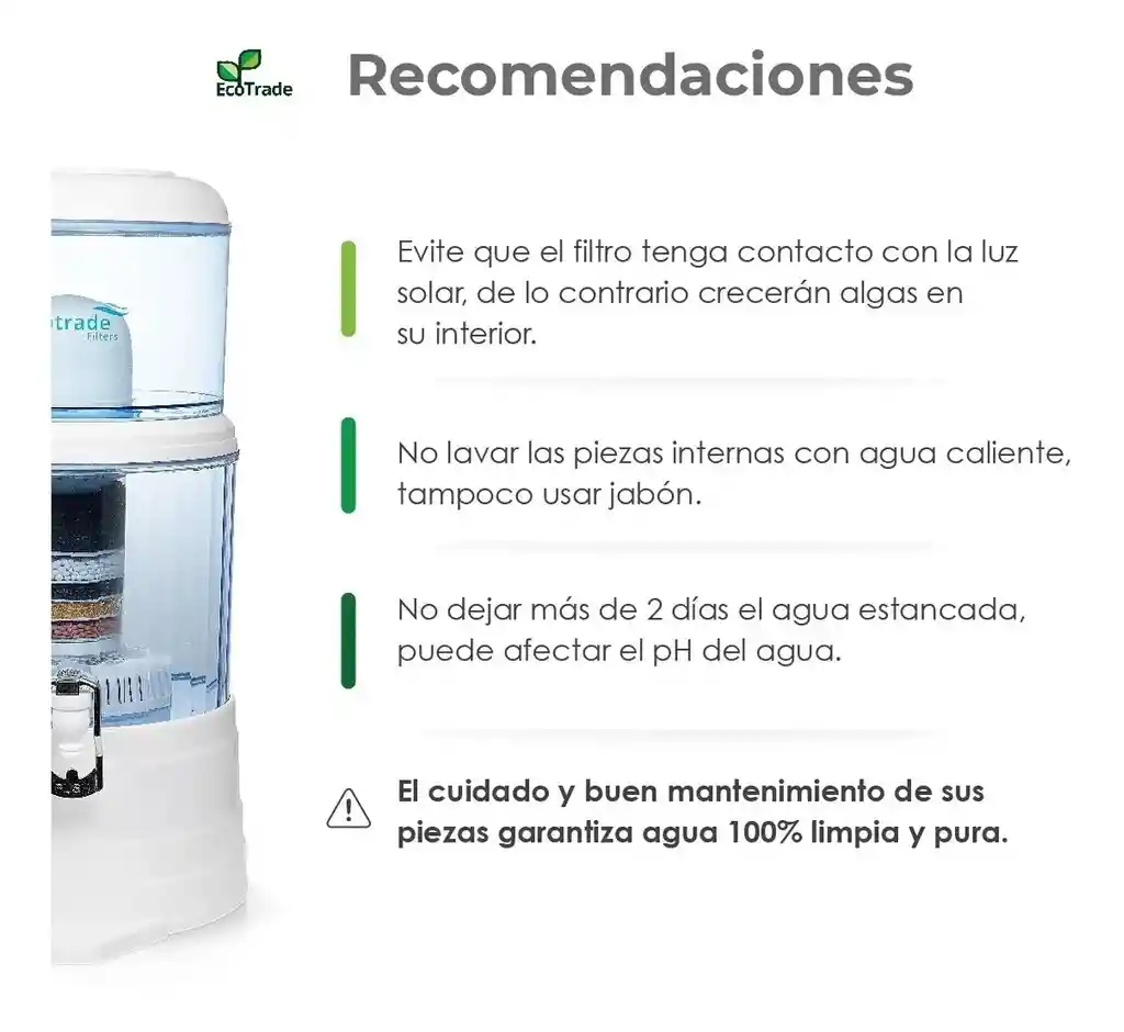 Filtro Purificador Agua Capacidad 14 Litros + Kit De 4 Repuestos Para Filtro Purificador Agua Capacidad Para 14 Litros