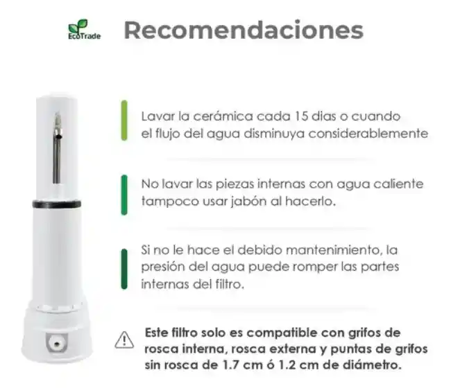 Filtro Purificador De Agua Alcalino Ecoultra+ Kit De 2 Repuestos Para Filtro Purificador Agua Alcalino