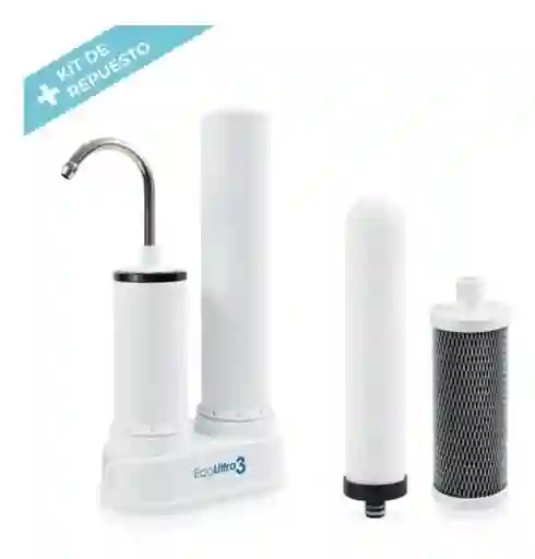 Filtro Purificador De Agua Alcalino Ecoultra+ Kit De 2 Repuestos Para Filtro Purificador Agua Alcalino