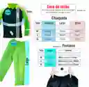 Impermeable Para Moto Tres Piezas Con Botas Traje Reflectivo Verde