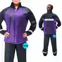 Impermeable Para Moto Tres Piezas Con Botas Traje Reflectivo Morado