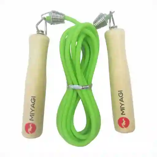 Cuerda Lazo Saltar Miyagi 240 Cm Deportes Mango Madera Verde