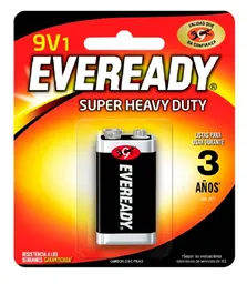 Eveready 1 Pila Bateria Cuadrada9v1 Carbon Zinc 1222bp1