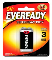 1 Pila Batería Cuadrada Eveready 9v1 Carbón Zinc 1222bp1