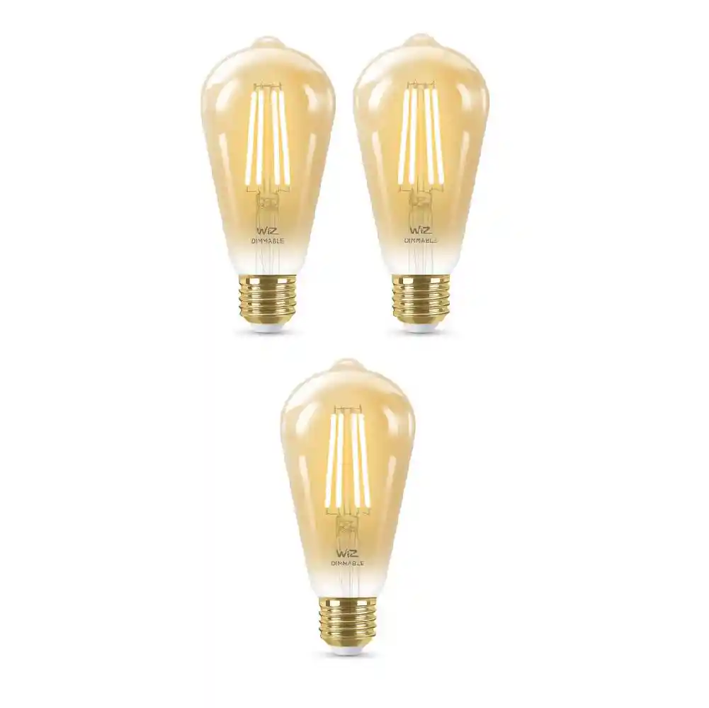 Wiz Kitx3 Bombillo Led Tipo Vintage Inteligente St19 Luz Calida