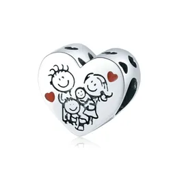 Charm Dije Alhajas Familia Corazón Fabricado En Plata 925