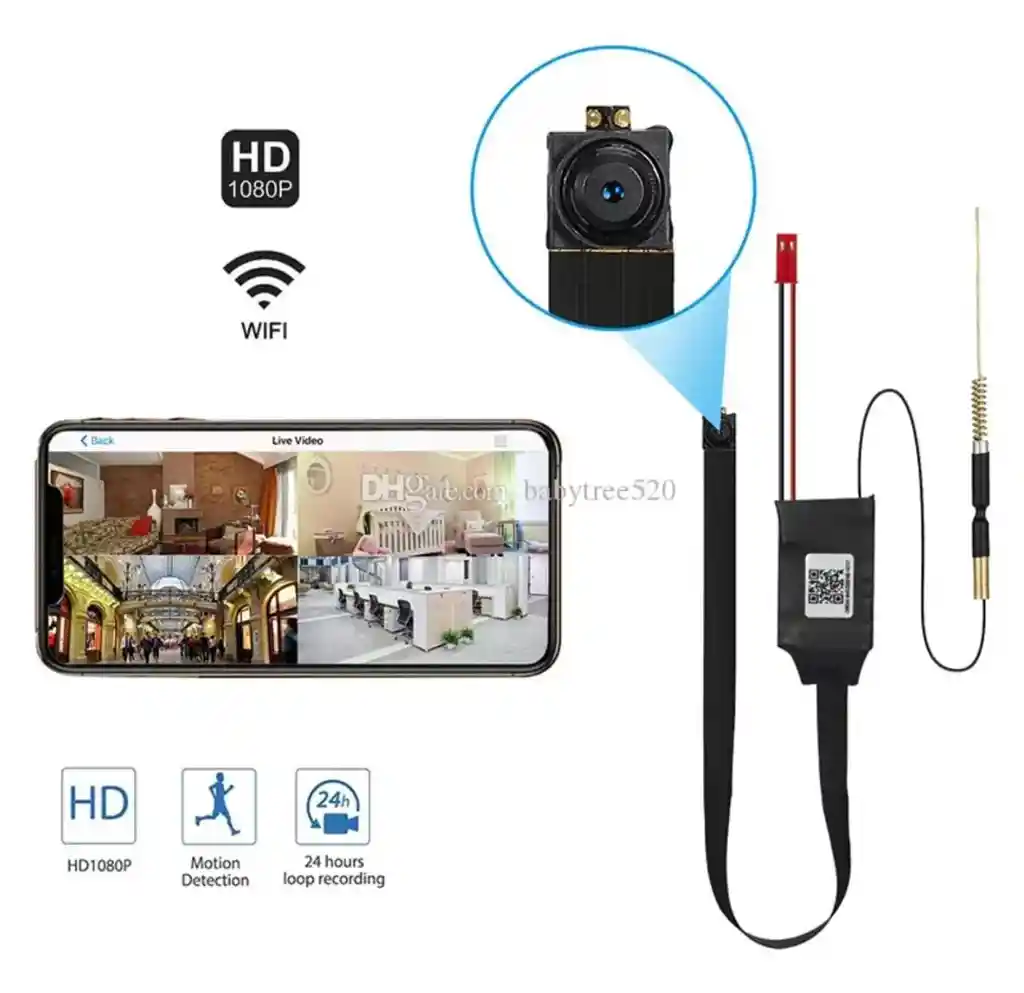 Mini 1080p Wifi Hd Oculto Cámara Ip Inalámbrica Módulo De Br