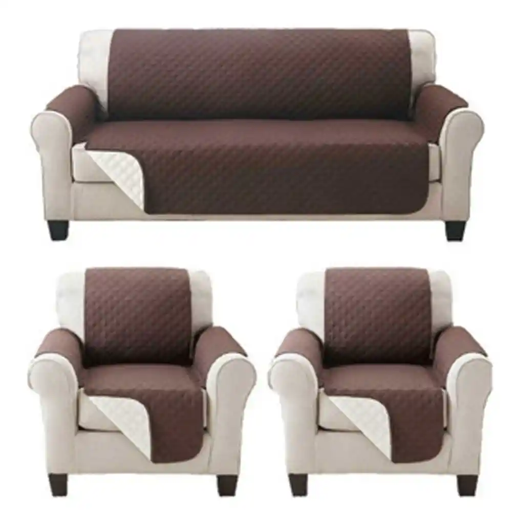 Forro Protector Sofa Doble Faz Cubre Sofa 2 Ptos Lavable