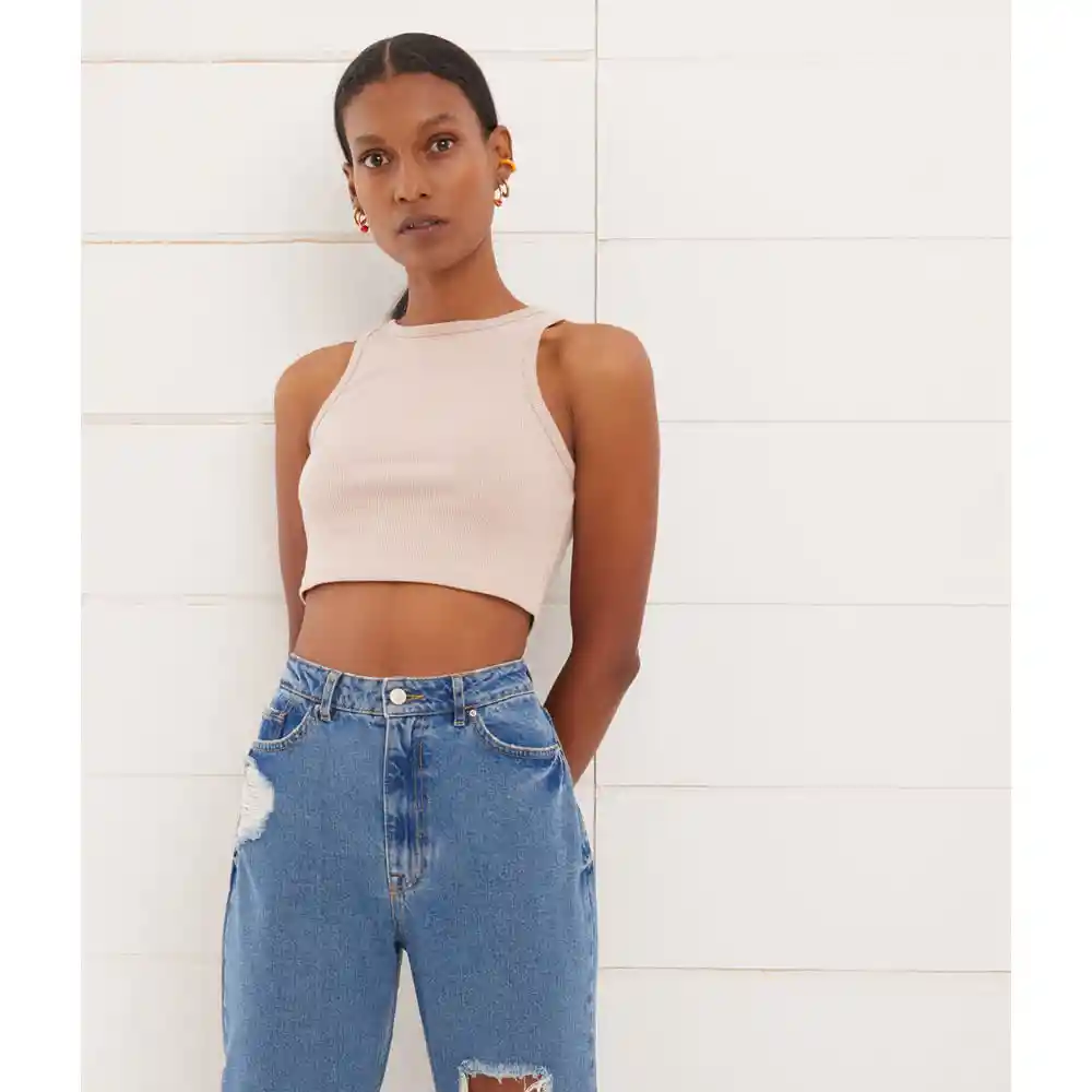 Camiseta Esqueleto Crop Mujer Seven Seven