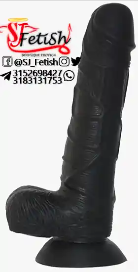 Dildo Base Negro 20cm Con Testiculo