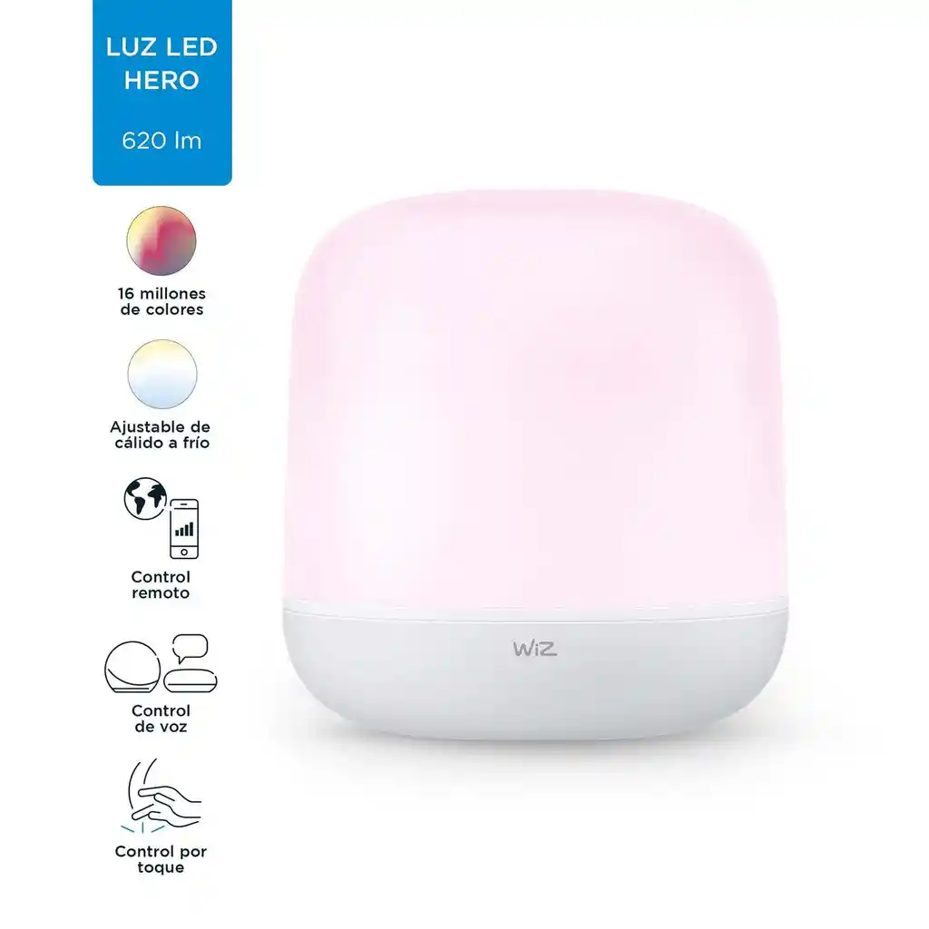 Lámpara De Mesa Led Wiz Hero Wi-fi + Ble Rgb Touch