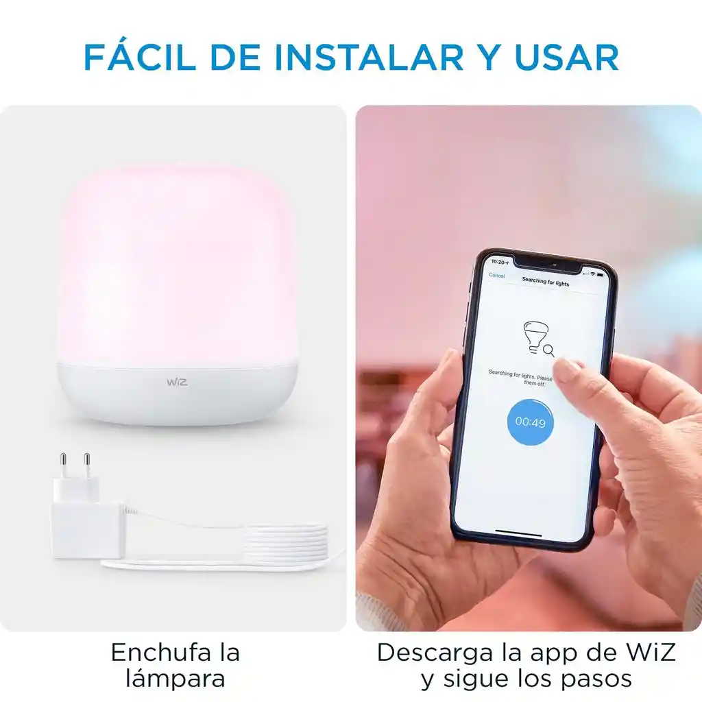 Lámpara De Mesa Led Wiz Hero Wi-fi + Ble Rgb Touch