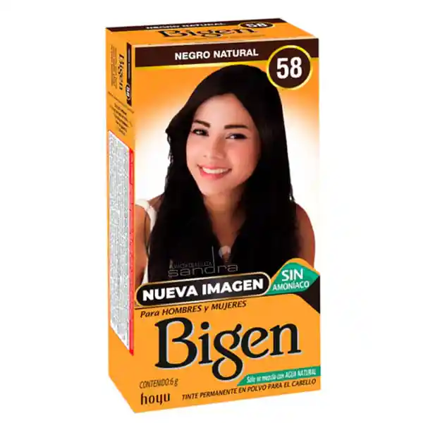 Bigen Tinte En Polvo Negro N.58 X 6gr