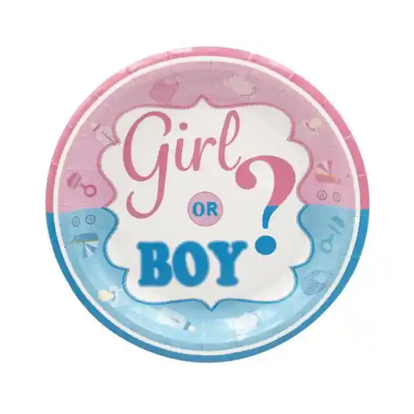 Paquete Platos Gender Reveal X 10 Und