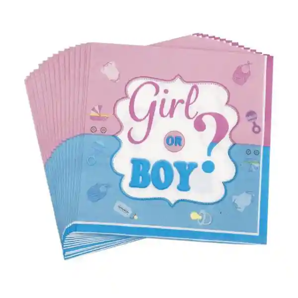 Paquete De Servilletas Gender Reveal X 16 Und