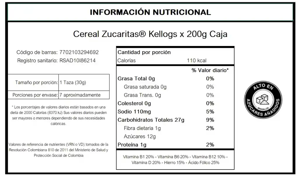 Zucaritas Cerealkellogs X 200G Caja