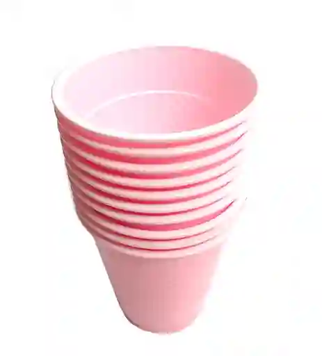 Vaso Desechable Deluxe Plastico 7 Oz Rosado Sempertex X 10